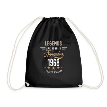 Les légendes sont nées en novembre 1968 - Sac de sport léger - noir - Devant