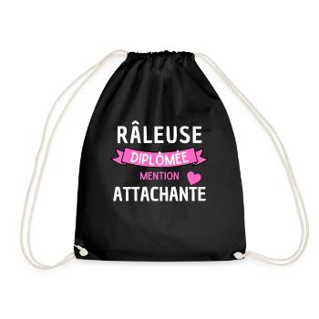 Râleuse diplomée mention attachante humour femme - Sac de sport léger - noir - Devant
