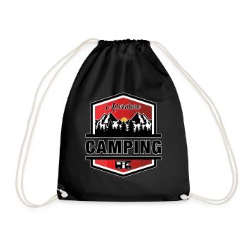 Camping - Drawstring Bag - black - Front