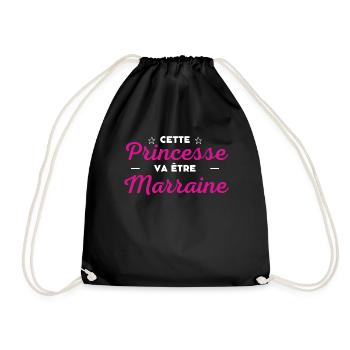 Cette princesse va être Marraine - Sac de sport léger - noir - Devant