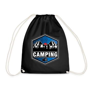 Camping - Drawstring Bag - black - Front
