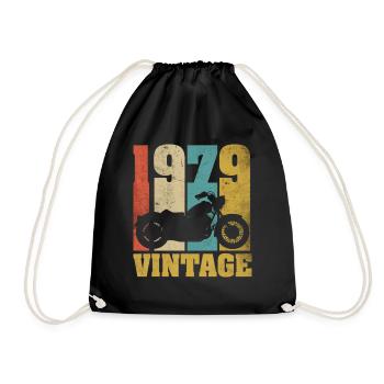 1979 Né anniversaire motard motard cadeau - Sac de sport léger - noir - Devant