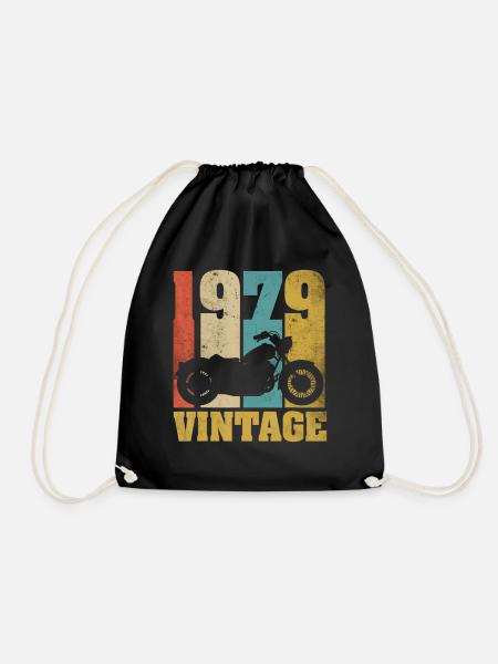 1979 Jahrgang Geburtstag Biker Motorrad Geschenk - Turnbeutel - Schwarz