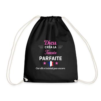 dieu créa la parfaite humour Française - Sac de sport léger - noir - Devant