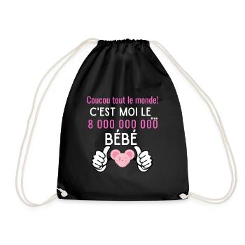 c'est moi le 8 milliard ème bébé fille née en 2022 - Sac de sport léger - noir - Devant