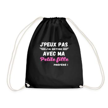 Je peux pas j'ai bêtise avec ma Petite fille - Sac de sport léger - noir - Devant