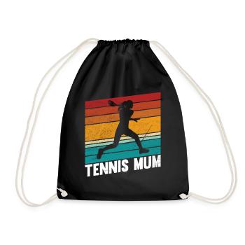 Tennis mum retro tennis player vintage mothersday - Turnbeutel - Schwarz - Vorne