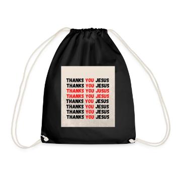 thanks you jesus - Drawstring Bag - black - Front