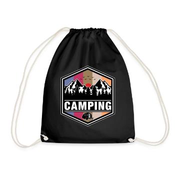 Camping - Turnbeutel - Schwarz - Vorne