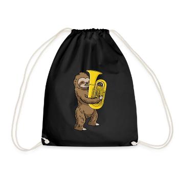 Sloth Music Gift Kids Band Tuba - Sac de sport léger - noir - Devant