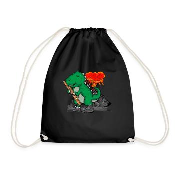 Fagott Geschenk Kinder Dinosaurier Musik Fagott - Turnbeutel - Schwarz - Vorne