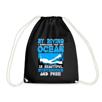 By Diving I Discovered That The Ocean - Drawstring Bag - black - Front