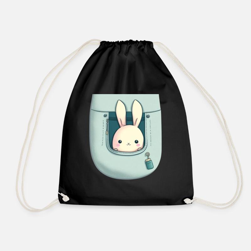 Kawaii Kaninchen! - Turnbeutel - Schwarz