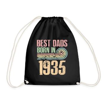 The best fathers were born in 1935, 88 years old, - Drawstring Bag - black - Front