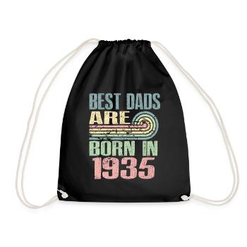 The best fathers were born in 1935, 88 years old, - Drawstring Bag - black - Front