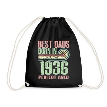 The best fathers were born in 1936, 87 years old, - Drawstring Bag - black - Front