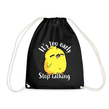 Good morning - Very thin ice saying coffee - Drawstring Bag - black - Front