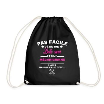 pas facile d'être mécanicienne et Belle-sœur - Sac de sport léger - noir - Devant
