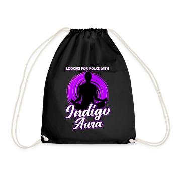 Looking For Folks With Indigo Aura - Drawstring Bag - black - Front