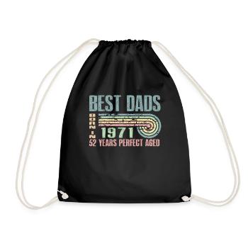 The best fathers were born in 1971, 52 years old, - Drawstring Bag - black - Front
