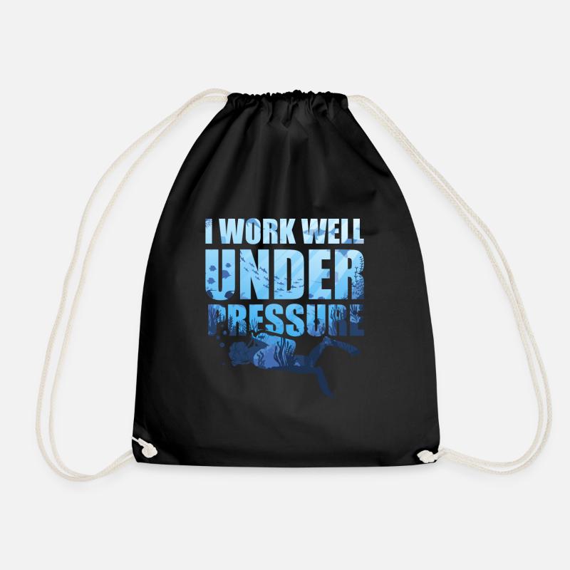 I Work Well Under Pressure Scuba Diving Tauchen - Turnbeutel - Schwarz