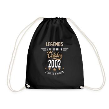 Legenden werden im Oktober 2002 geboren - Turnbeutel - Schwarz - Vorne