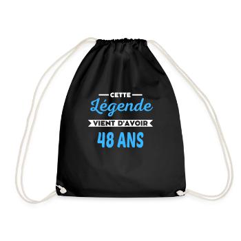 Cette Légende vient d'avoir 48 ans - Drawstring Bag - black - Front