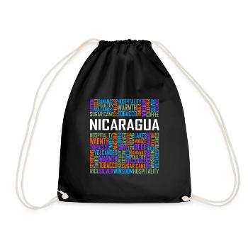 Nicaragua - Words - Drawstring Bag - black - Front