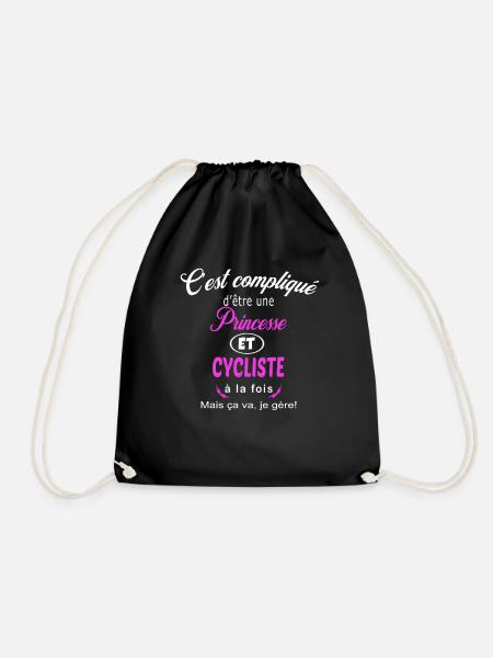 c'est compliqué princesse et cycliste - Sac de sport léger - noir