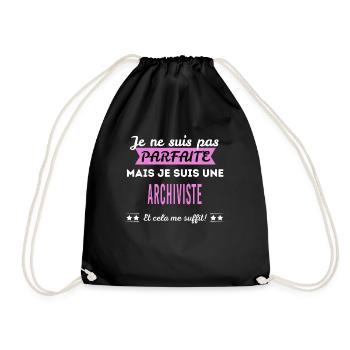 Je ne suis pas parfaite archiviste - Sac de sport léger - noir - Devant