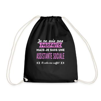 Je ne suis pas parfaite assistante sociale - Sac de sport léger - noir - Devant