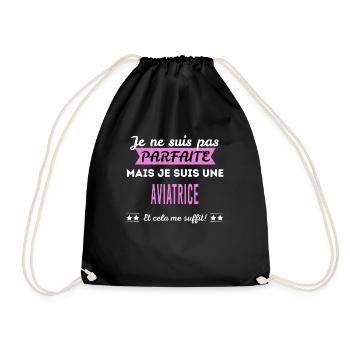 Je ne suis pas parfaite aviatrice - Sac de sport léger - noir - Devant
