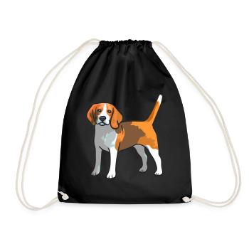 Beagle Dog T Shirt - Drawstring Bag - black - Front