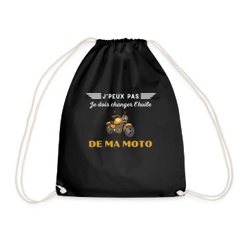 J'peux pas, je dois changer l'huile de ma moto - Sac de sport léger - noir - Devant