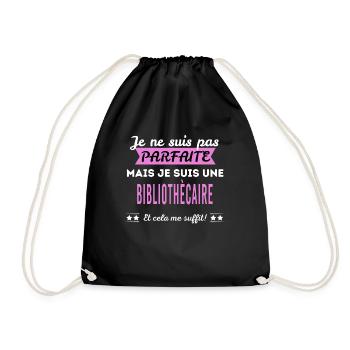 Je ne suis pas parfaite bibliothècaire - Sac de sport léger - noir - Devant