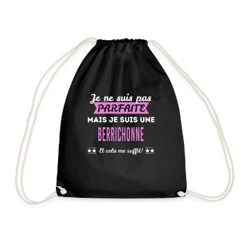 Je ne suis pas parfaite Berrichonne - Sac de sport léger - noir - Devant