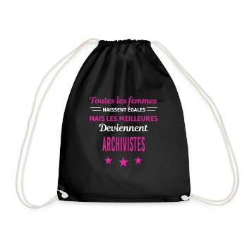femmes naissent les meilleurs archivistes - Sac de sport léger - noir - Devant