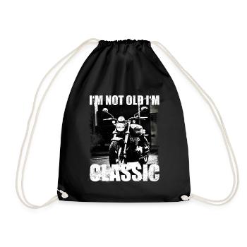Motorrad i m not old I m classic - Turnbeutel - Schwarz - Vorne