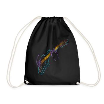 Rainbow guitariste coloré. Guitare électrique. - Sac de sport léger - noir - Devant