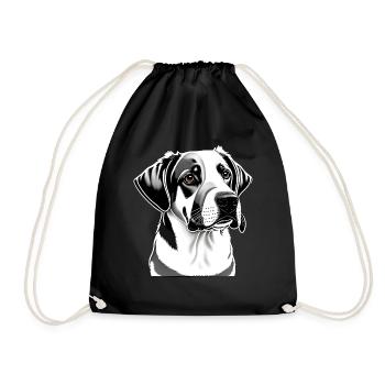 funny dog T-shirt dog stickers, cute animal - Drawstring Bag - black - Front