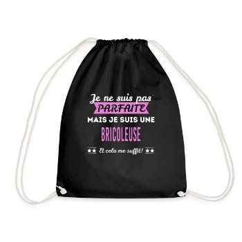 Je ne suis pas parfaite bricoleuse - Sac de sport léger - noir - Devant
