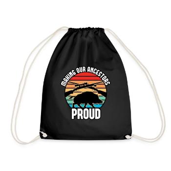 Boar Hunting - Making Our Ancestors Proud - Drawstring Bag - black - Front