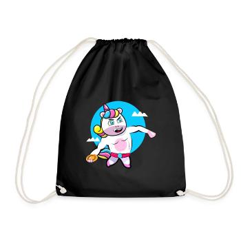 Discus Thrower Unicorn BG - Drawstring Bag - black - Front