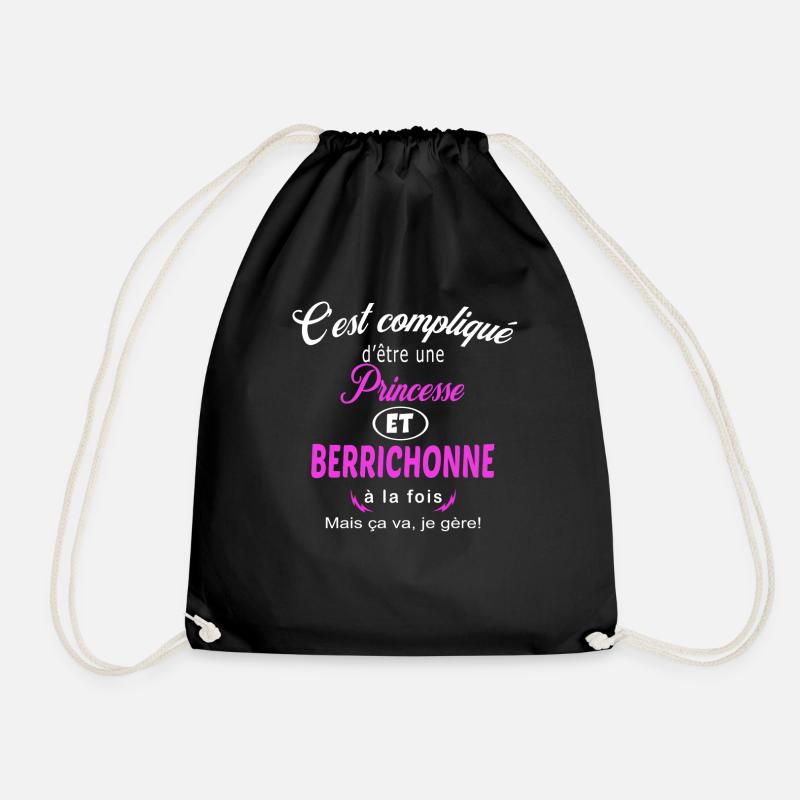 c'est compliqué princesse et Berrichonne - Sac de sport léger - noir
