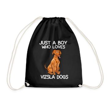 Just A Boy Who Loves Vizlas Dogs - Drawstring Bag - black - Front