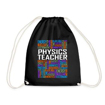 Physics Teacher Words - Drawstring Bag - black - Front