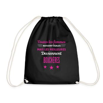 femmes naissent les meilleurs bouchères - Sac de sport léger - noir - Devant