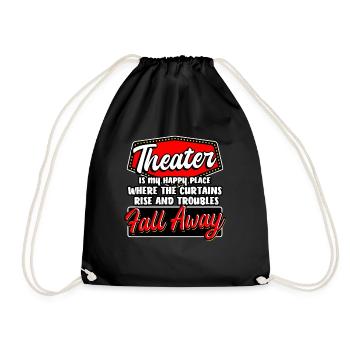 Theater Is My Happy Place - Drawstring Bag - black - Front