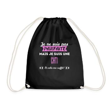 Je ne suis pas parfaite chti - Sac de sport léger - noir - Devant