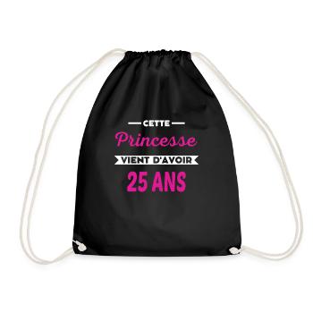 Cette Princesse vient d'avoir 25 ans - Sac de sport léger - noir - Devant
